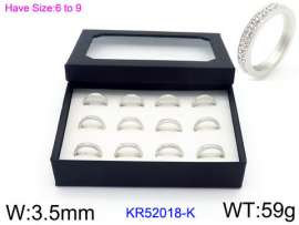 Stainless Steel Stone&Crystal Ring