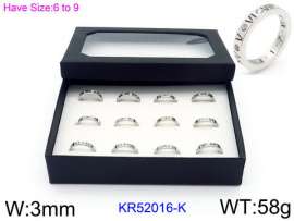 Stainless Steel Stone&Crystal Ring