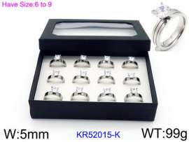 Stainless Steel Stone&Crystal Ring