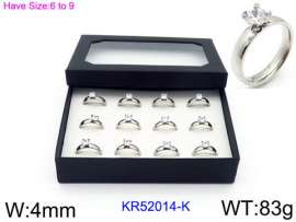 Stainless Steel Stone&Crystal Ring