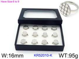 Stainless Steel Stone&Crystal Ring