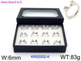 Stainless Steel Stone&Crystal Ring