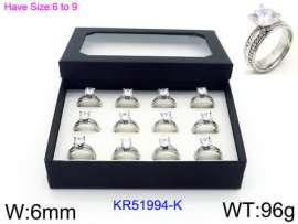 Stainless Steel Stone&Crystal Ring
