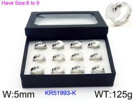 Stainless Steel Stone&Crystal Ring