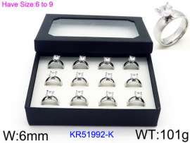 Stainless Steel Stone&Crystal Ring