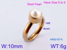 SS Shell Pearl Rings