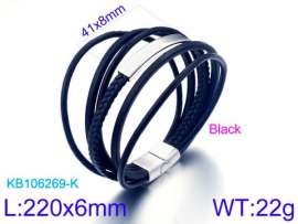 Stainless Steel Leather Bracelet