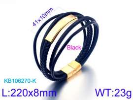 Stainless Steel Leather Bracelet