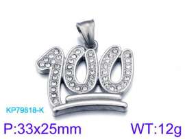 Stainless Steel Stone & Crystal Pendant