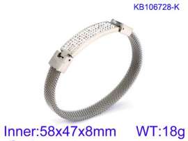 Stainless Steel Stone Bangle