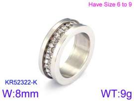 Stainless Steel Stone&Crystal Ring