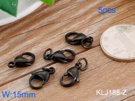 SS Heart Lobster Clasp--15mm--5pcs Pirce