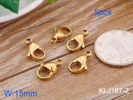 SS Heart Lobster Clasp--15mm--5pcs Pirce