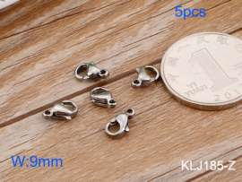 SS Heart Lobster Clasp--9mm--5pcs Pirce