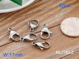 SS Heart Lobster Clasp--17mm--5pcs Pirce