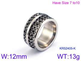 Stainless Steel Stone&Crystal Ring