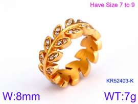 Stainless Steel Stone&Crystal Ring