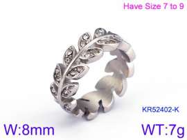 Stainless Steel Stone&Crystal Ring