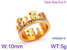Stainless Steel Stone&Crystal Ring