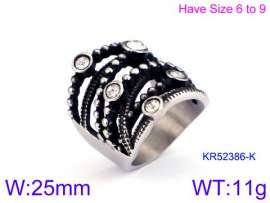 Stainless Steel Stone&Crystal Ring