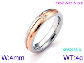 Stainless Steel Stone&Crystal Ring