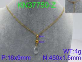 Stainless Steel Stone & Crystal Necklace