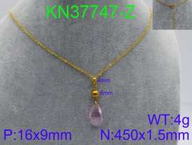 Stainless Steel Stone & Crystal Necklace