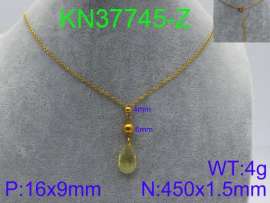 Stainless Steel Stone & Crystal Necklace