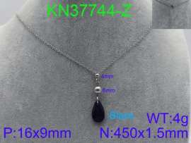 Stainless Steel Stone & Crystal Necklace