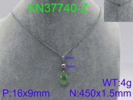 Stainless Steel Stone & Crystal Necklace