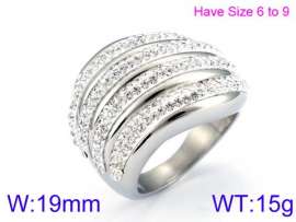 Stainless Steel Stone&Crystal Ring