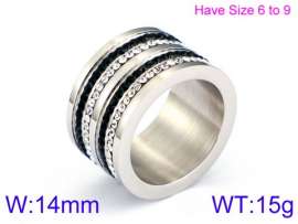 Stainless Steel Stone&Crystal Ring