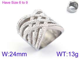 Stainless Steel Stone&Crystal Ring