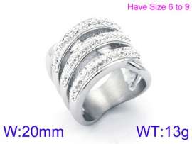 Stainless Steel Stone&Crystal Ring