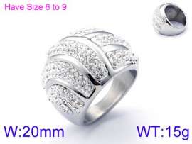 Stainless Steel Stone&Crystal Ring