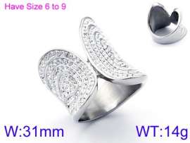 Stainless Steel Stone&Crystal Ring