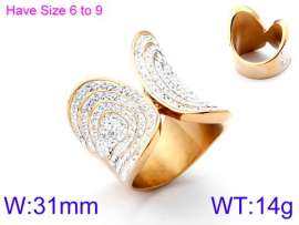 Stainless Steel Stone&Crystal Ring
