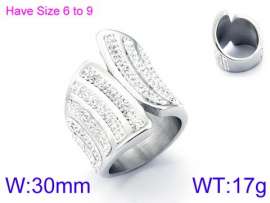Stainless Steel Stone&Crystal Ring