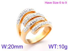 Stainless Steel Stone&Crystal Ring