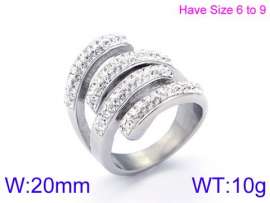 Stainless Steel Stone&Crystal Ring