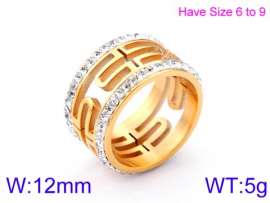 Stainless Steel Stone&Crystal Ring