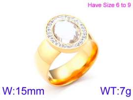 Stainless Steel Stone&Crystal Ring