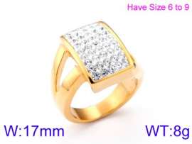 Stainless Steel Stone&Crystal Ring