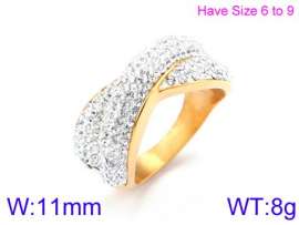 Stainless Steel Stone&Crystal Ring