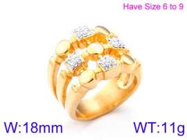 Stainless Steel Stone&Crystal Ring
