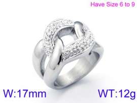 Stainless Steel Stone&Crystal Ring