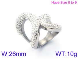 Stainless Steel Stone&Crystal Ring
