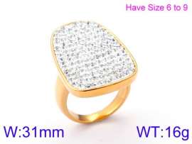 Stainless Steel Stone&Crystal Ring