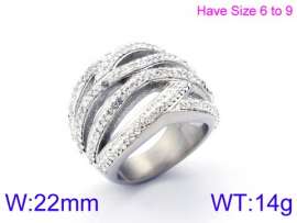 Stainless Steel Stone&Crystal Ring