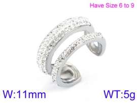 Stainless Steel Stone&Crystal Ring